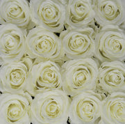 Small Classic Black Square Box - White Roses