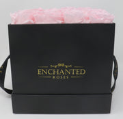 Small Classic Black Square Box - Sweet Pink Roses