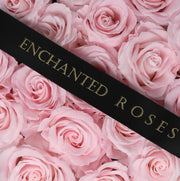 Medium Classic Black Round Box - Sweet Pink Roses