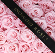 Large Classic Black Round Box - Sweet Pink Roses