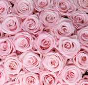 Large Classic Black Round Box - Sweet Pink Roses